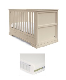 Oxford Cotbed & Premium Pocket Spring Cotbed Mattress - Cashmere