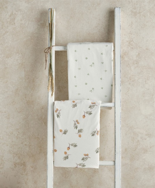 Cotbed Fitted Sheets (Pack of 2) - Acorn/Clover
