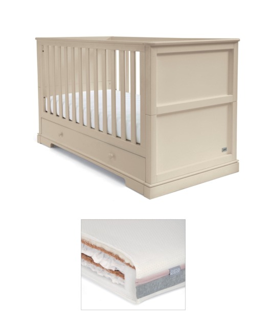 Oxford Cotbed & Luxury Hybrid Twin Cotbed Mattress - Cashmere