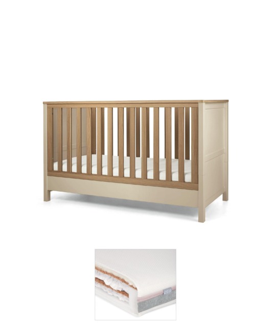 Harwell Cotbed & Luxury Hybrid Twin Mattress Bundle - Cashmere