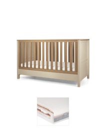 Harwell Cotbed & Luxury Hybrid Twin Mattress Bundle - Cashmere