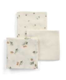 Large Muslin Squares (Pack of 3) - Acorn/Clover