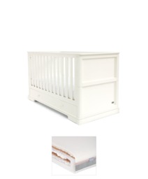 Oxford Cotbed & Luxury Hybrid Twin Mattress Bundle - Off-White