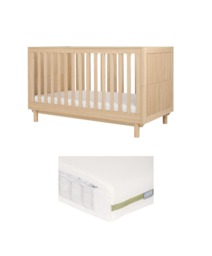 Oska Cotbed & Premium Pocket Spring Cotbed Mattress Bundle - Oak