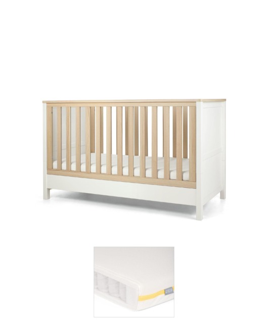 Harwell Cotbed & Essential Airflow Pocket Spring Mattress Bundle - White