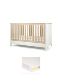 Harwell Cotbed & Essential Airflow Pocket Spring Mattress Bundle - White