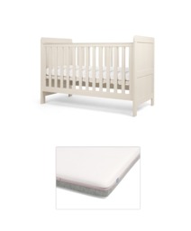 Atlas Cotbed with Luxury Hybrid Twin Cotbed Mattress - Stone