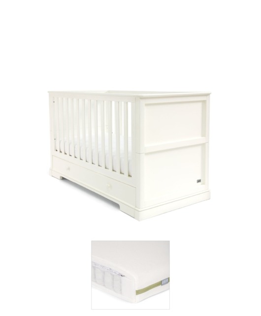 Oxford Cotbed & Premium Pocket Spring Mattress Bundle - Off-White