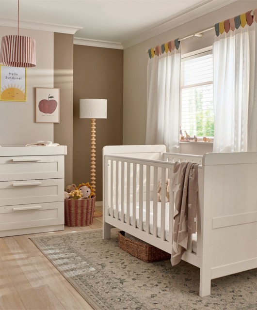 Atlas 2 Piece Small Cotbed Set with Dresser Changer - Stone