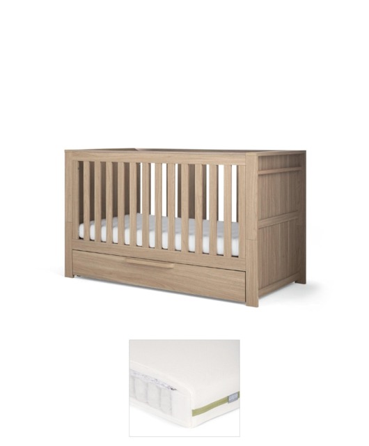 Franklin Cotbed & Premium Pocket Spring Mattress Bundle - Oak