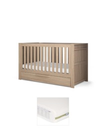 Franklin Cotbed & Premium Pocket Spring Mattress Bundle - Oak