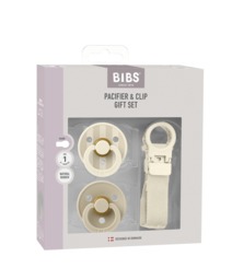 BIBS Pacifier & Loop Clip Gift Set - Vanilla