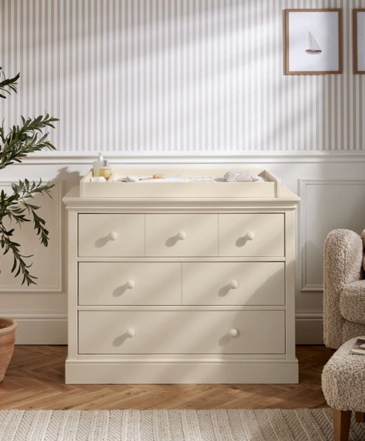 Oxford 3 Drawer Dresser & Baby Changing Unit - Cashmere
