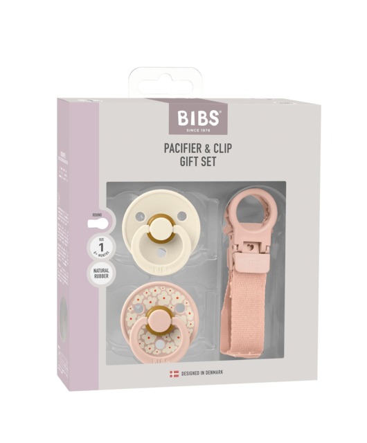 BIBS Pacifier & Loop Clip Gift Set - Blush