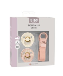 BIBS Pacifier & Loop Clip Gift Set - Blush