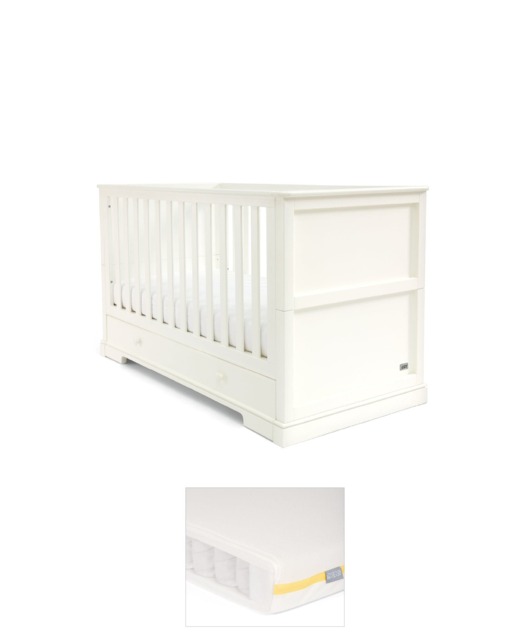 Oxford Cotbed & Essential Airflow Pocket Spring Mattress Bunlde - Off-White
