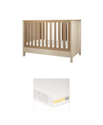 Harwell Small Cotbed Bundle with Essential Airflow Pocket Spring Small Cotbed & Cot Mattress - Cashmere