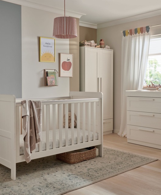 Atlas 3 Piece Cotbed Range with Dresser Changer & Wardrobe - Stone