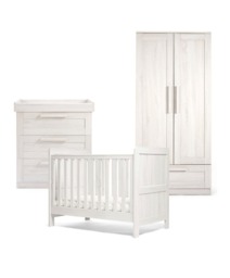 Atlas 3 Piece Small Cotbed Range with Dresser Changer & Wardrobe - White