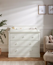 Oxford 3 Drawer Dresser & Baby Changing Unit - Off-White