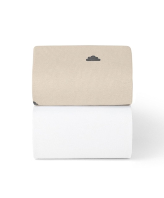 Snuz Twin Pack Cot & Cotbed Sheets - Sand Cloud