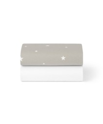 Snuz Twin Pack Crib Sheets - Grey Star