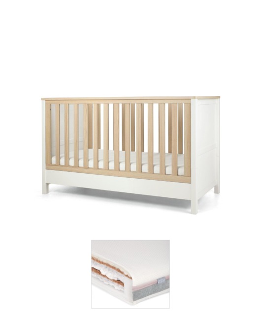 Harwell Cotbed & Luxury Hybrid Twin Mattress Bundle - White
