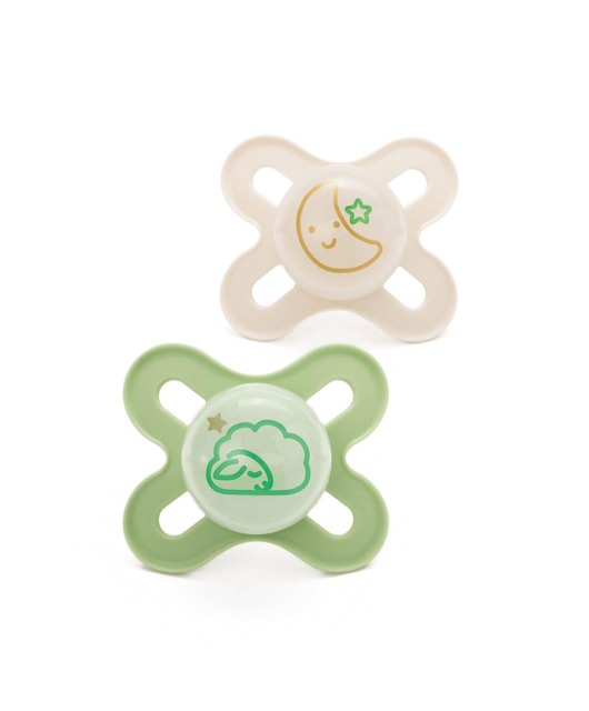 MAM Start 0-2m Night Soother (2 Pack) - Green/Linen
