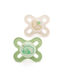 MAM Start 0-2m Night Soother (2 Pack) - Green/Linen