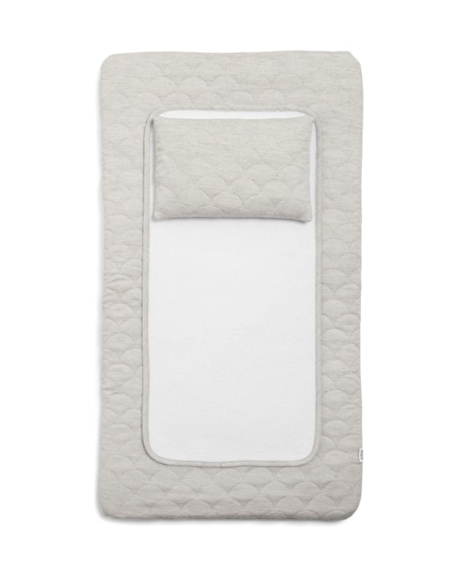 Welcome to the World Luxury Changing Mat - Scalloped Grey