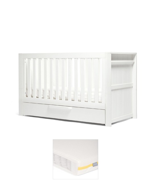 Franklin Cotbed & Essential Airflow Pocket Spring Mattress Bundle - White Wash