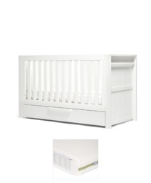 Franklin Cotbed & Premium Pocket Spring Mattress Bundle - White Wash