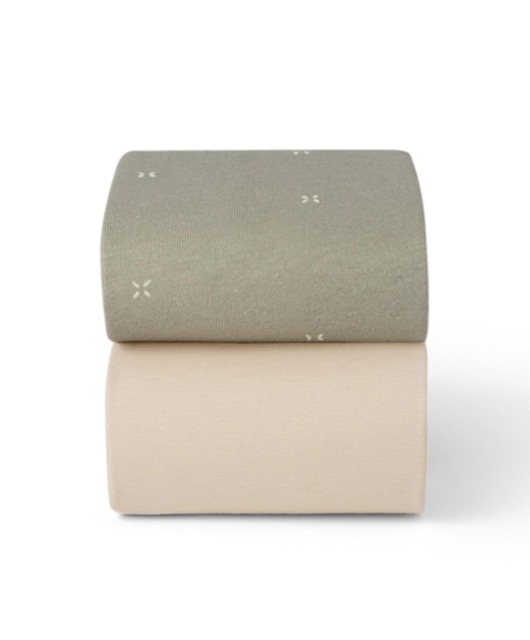 Snuz Twin Pack Cot & Cotbed Sheets - Sage Cross