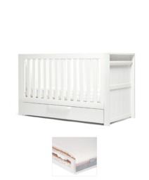 Franklin Cotbed & Luxury Hybrid Twin Mattress Bundle - White Wash