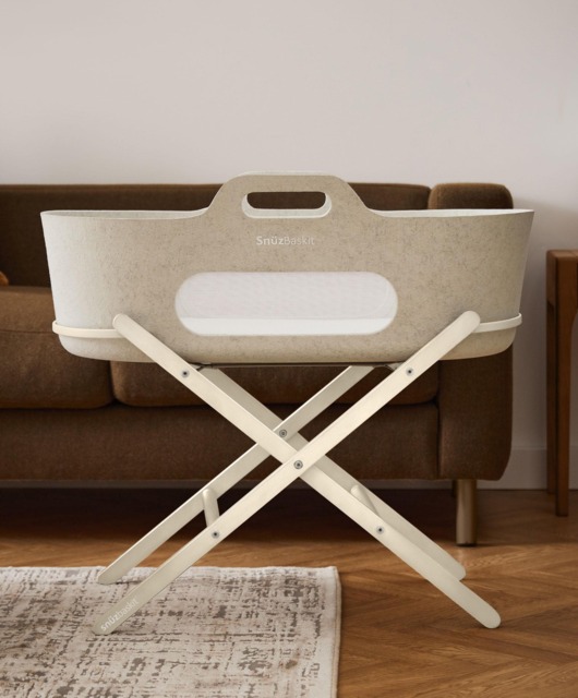 SnuzBaskit Moses Basket & Stand - Barley/Cashmere