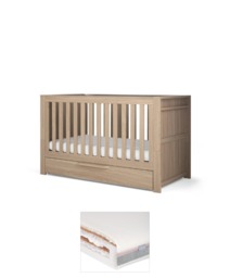 Franklin Cotbed & Luxury Hybrid Twin Mattress Bundle - Oak