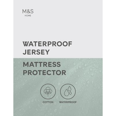 M&S Sleep Solutions Jersey Waterproof Mattress Protector - SGL - White, White