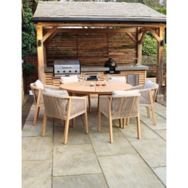 Royalcraft Roma 6 Seater Garden Table & Chairs - Natural, Natural