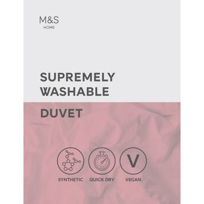 M&S Supremely Washable 7.5 Tog Duvet - SGL - White, White