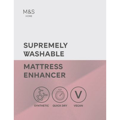 M&S Supremely Washable Mattress Enhancer - SGL - White, White