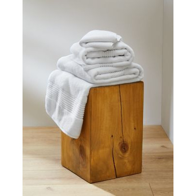 M&S Egyptian Cotton Luxury Heavyweight Towel - 2FACE - White, White,Silver Grey,Charcoal,Petrol,Duck Egg,Mocha