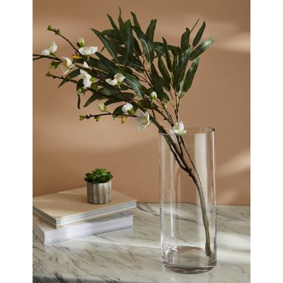 M&S Large Cylinder Vase - Clear, Clear