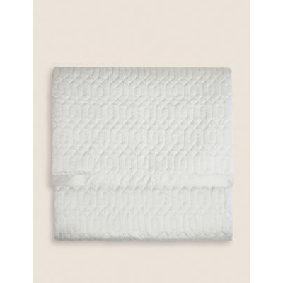 M&S Satin Quilted Throw - Large - Grey, Grey