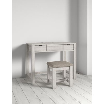 M&S Arlo Dressing Table & Stool - Light Grey, Light Grey by Marks & Spencer  | uFurnish.com
