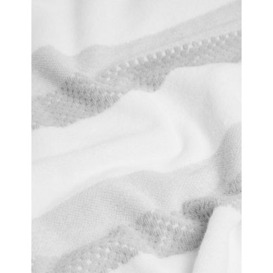 M&S Pure Cotton Striped Textured Towel - HAND - Silver Grey, Silver Grey