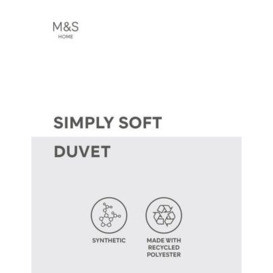 M&S Simply Soft 4.5 Tog Duvet - SGL - White, White