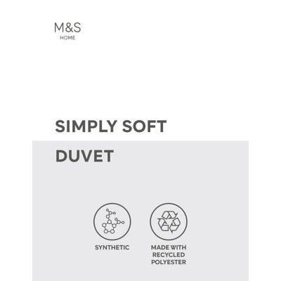 M&S Simply Soft 4.5 Tog Duvet - DBL - White, White