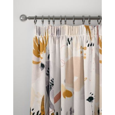M&S Pure Cotton Madeline Pencil Pleat Blackout Curtains - STD54 - Cream Mix, Cream Mix