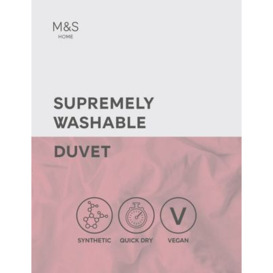 M&S Supremely Washable 1 Tog Duvet - 6FT - White, White
