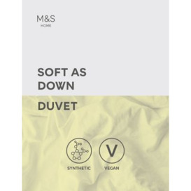 M&S Soft As Down 4.5 Tog Duvet - SGL - White, White